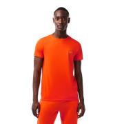 Heren Katoenen T-Shirt Lacoste , Orange , Heren