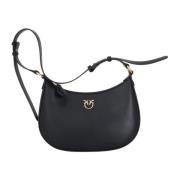 Zwarte Mini Love Tas Halve Maan Pinko , Black , Dames