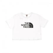 Cropped Easy Tee - Wit The North Face , White , Dames