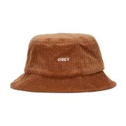 Bold Cord Bucket Hat - Bruin Obey , Brown , Heren