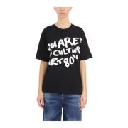Pop 80's Print T-Shirt Dsquared2 , Black , Dames