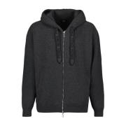 Luxe Cashmere Zip-Up Sweatshirt Fendi , Gray , Heren