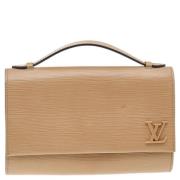 Pre-owned Leather clutches Louis Vuitton Vintage , Beige , Dames