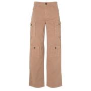 Beige Katoenen Cargo Broek Pinko , Beige , Dames