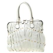 Pre-owned Leather totes Valentino Vintage , White , Dames