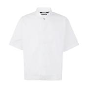 Witte korte mouwen shirt Jacquemus , White , Heren