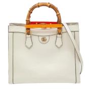 Pre-owned Leather totes Gucci Vintage , White , Dames