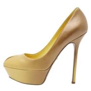 Pre-owned Leather heels Sergio Rossi Pre-owned , Yellow , Dames