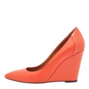 Pre-owned Leather heels Fendi Vintage , Orange , Dames