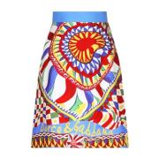 Grafische Print Mini Rok Dolce & Gabbana , Multicolor , Dames