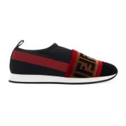 Logo Slip-On Sneakers Fendi , Black , Dames