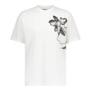 T-shirt met logo bloemenprint Y-3 , White , Dames