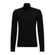 Slim Fit Wollen Coltrui Hugo Boss , Black , Heren