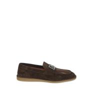 Leren Logo Loafer Dolce & Gabbana , Brown , Heren