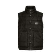 Gewatteerd vest met logo plaquette Dolce & Gabbana , Black , Heren