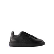Zwarte Leren Box Sneakers - Verhoogde Stijl Burberry , Black , Dames