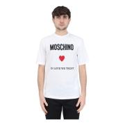 Grafische Print T-shirts en Polos Moschino , White , Heren