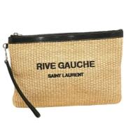 Pre-owned Canvas clutches Yves Saint Laurent Vintage , Beige , Dames