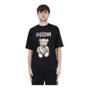 T-shirt met Teddy Bear Print Moschino , Black , Heren