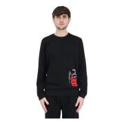 Zwarte Crewneck Sweater met Rood Logo Ralph Lauren , Black , Heren