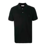Zwart Polo T-Shirt met Skull Patch Alexander McQueen , Black , Heren