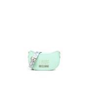 Groene Mint Schoudertas met Logo Plaque Love Moschino , Green , Dames