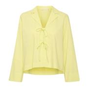 Lime Sorbet Cropped Shirt InWear , Yellow , Dames
