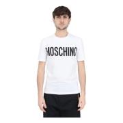 Logo Print T-shirts en Polos Moschino , White , Heren