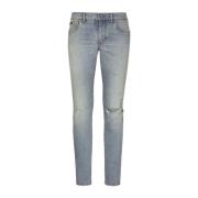 Clear Blue Ripped Skinny Jeans Dolce & Gabbana , Blue , Heren
