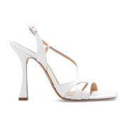 Geraldine glanzende sandalen met hak Casadei , White , Dames