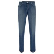 Slim-Fit Katoenen Jeans voor Heren PT Torino , Blue , Heren