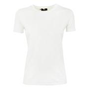 Dames Logo Strass T-shirts Elisabetta Franchi , White , Dames