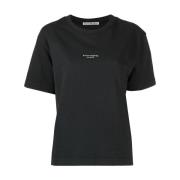 Katoenen T-Shirt met Logo Print Acne Studios , Black , Dames
