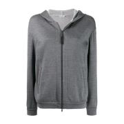 Grijze Zijde-Katoenmix Rits Hoodie Brunello Cucinelli , Gray , Dames