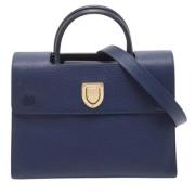 Pre-owned Leather handbags Dior Vintage , Blue , Dames