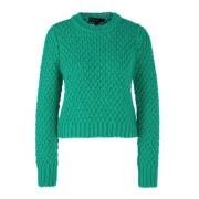 Geruite Knitwear met Ronde Hals Marc Cain , Green , Dames