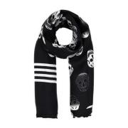 Bedrukte Satijnen Foulard Alexander McQueen , Black , Heren