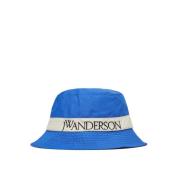 Regenhoed in effen kleur nylonmix met logoborduursel JW Anderson , Blu...