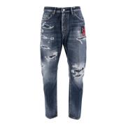 Denim jeans met versleten effect Dsquared2 , Blue , Heren