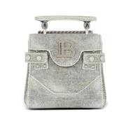 B-Buzz vintage-effect denim mini tas Balmain , Gray , Dames