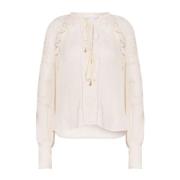 Elegante Linnen Blouse Patrizia Pepe , White , Dames