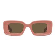 Rechthoekige glanzend roze zonnebril Loewe , Pink , Dames