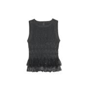 Pre-owned Viscose tops Alaïa Pre-owned , Black , Dames