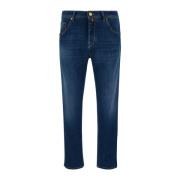 Slim Cropped Carrot Jeans Jacob Cohën , Blue , Heren