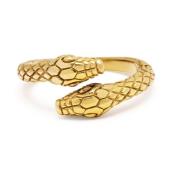 Vintage Snake Ring Roestvrij Staal Verguld Nialaya , Yellow , Heren