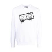 Witte Katoenen Sweatshirt voor Heren Versace Jeans Couture , White , H...