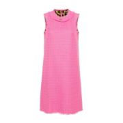 Roze Wolblend Tweed Jurk Dolce & Gabbana , Pink , Dames