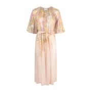 Bloemenprint, halftransparante jurk Forte Forte , Multicolor , Dames