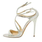 Pre-owned Leather sandals Jimmy Choo Pre-owned , Gray , Dames