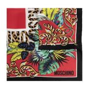 Bedrukte zijden sjaal Moschino , Red , Unisex